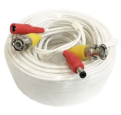 100 Feet Video Power BNC RCA Cable Fit Q-See CCTV Security Cameras - White • $45.94