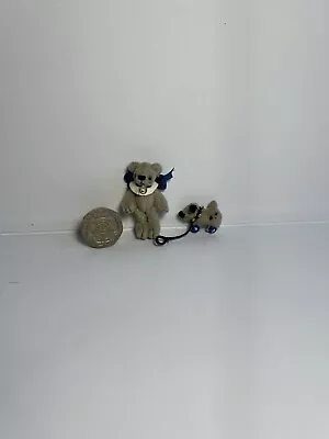 OOAK Miniature Bear And Dog Pull Along  By Cottage Kitty Miniatures • £11.99