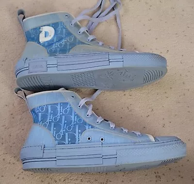 Dior X Daniel Arsham B23 High Top Oblique Sneakers Light Blue  • $330