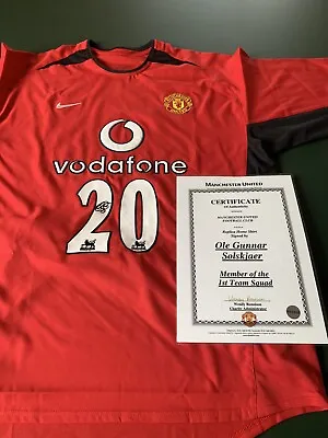 2002 2003 Ole Gunnar Solskjaer Manchester United Signed Shirt Man Utd Norway COA • £249