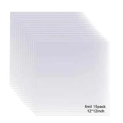 15 Pack 6 Mil Mylar Sheets 12 X 12inch Clear Blank PET Blank Stencil Material... • $17.35