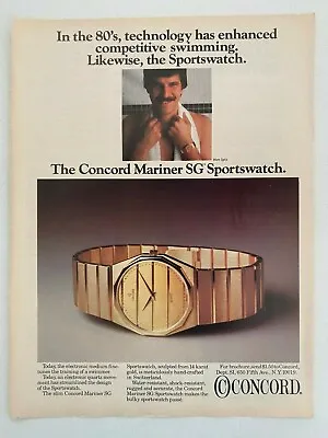 Concord Mariner SG Sportswatch Mark Spitz Vintage 1983 Print Ad • $5.90