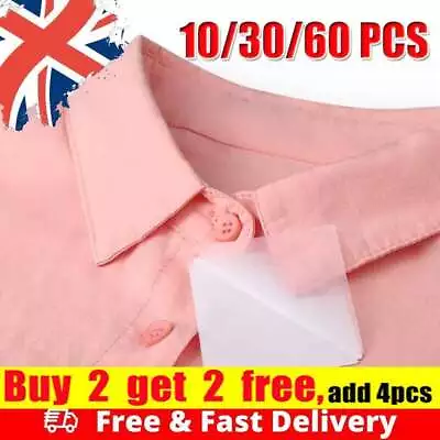 10/30/60PCS PVC Collar Anti-Warping Edge Shaper No Curl Collar Shirt Extenders • £4.19