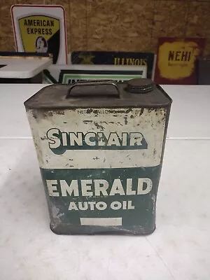 Vintage Sinclair Emerald Auto Oil 2 Gallon Oil Can Empty • $39.95