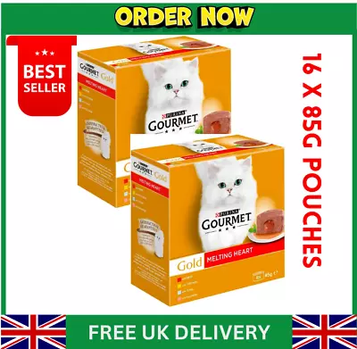 £17.99 • Buy Gourmet Gold Cat Food Melting Heart, Meat And Fish, (16 X 85g)
