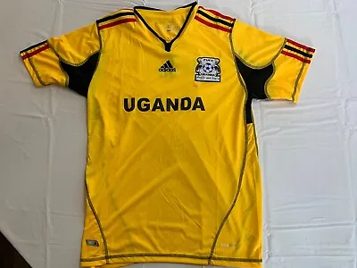 Uganda Soccer Adidas ClimaCool FUFA Cranes Jersey Gold/Black Sz ChildXLLadies S • $19.99