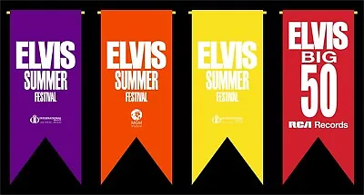 Elvis Lot Of 4 Vintage Style Banners Pennant International MGM RCA Summer Fest • $82.86