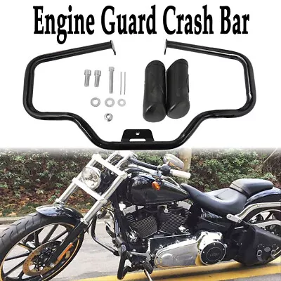 Black Mustache Engine Guard Highway Crash Bar For Harley Softail 2018-later • $86.29