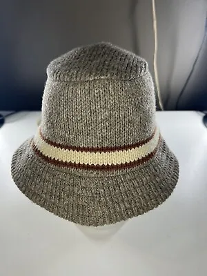 VTG Wigwam Knit Wool Bucket Hat - Beige Made In USA • $22