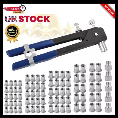 £17.19 • Buy 86PCS M3-M8 Heavy Duty Hand Riveter Rivet Gun Kit Threaded Rivet Nut Set Tool UK