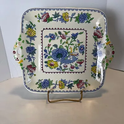 Regency Plantation Colonial By Masons England Cake Plate Square Handles 11  • $30