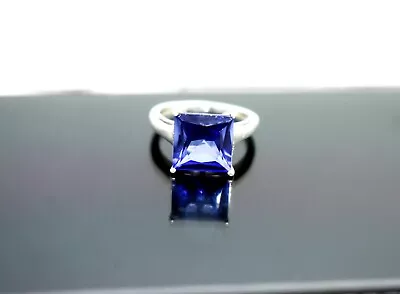 Solid 925 Sterling Silver Natural Tanzanite Gemstone Jewelry Handmade Halo Ring • £26.92