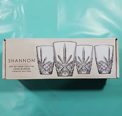 Godinger Silver Art Shannon Crystal Juice 5oz Glasses Set Of 4 • $26.39