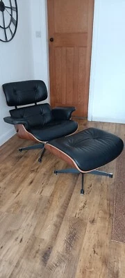 £200 • Buy Leather Eames  Chair And Matching Stool/Ottoman 