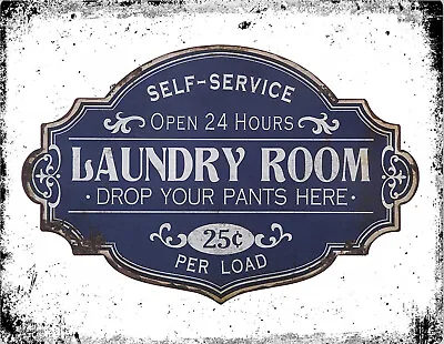 Retro Vintage Laundry Room Washing Launderette Clean Kitchen Large A4 METAL SIGN • £7.99