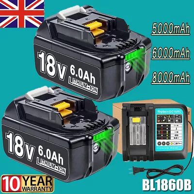 5.0Ah 6.0Ah For Makita 18V Li-Ion LXT Battery BL1830 BL1850 BL1860 LED Indicator • £31.89
