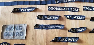 £25 • Buy Royal Navy Cap Ribbons Badges Militaria Home Guard 