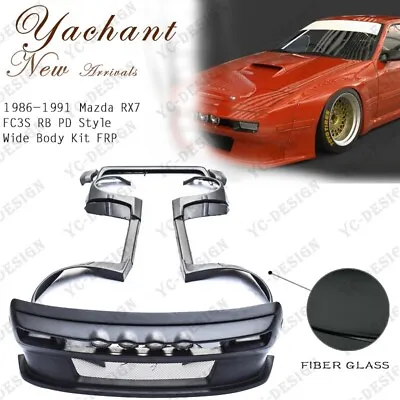 FRP Wide Body Kit For 86-91 Mazda RX7 FC3S Rb-pd-style FENDER WING Lights LIP • $3485.55