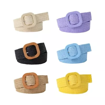 Color Optional Women Waist Belt Vintage Bohemian Style Elastic Braided Wide Belt • £6.85