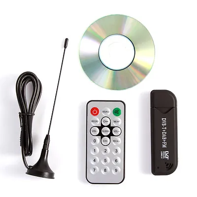 Mini Digital TV Stick Receiver Tuner USB DVB-T DAB FM Audio Video RTL2832U R820T • $14.54