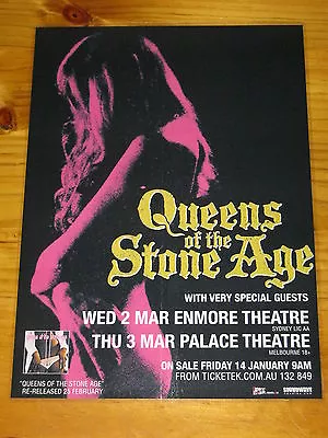 QUEENS OF THE STONE AGE - QOTSA - 2011 Australian Tour - Laminated Promo Poster • $15.95