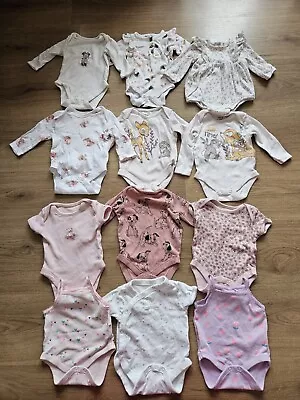 Baby Girl 12x Long & Short Sleeve Vests Bundle **0-3 Months** Inc. Next/ Disney • £5.99