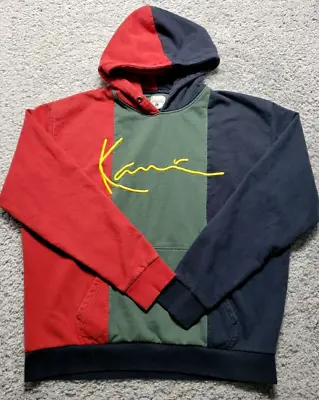 Karl Kani Hoodie Mens L Sweater Spellout Colorblock 2pac Biggie Streetwear Y2K • $31.10