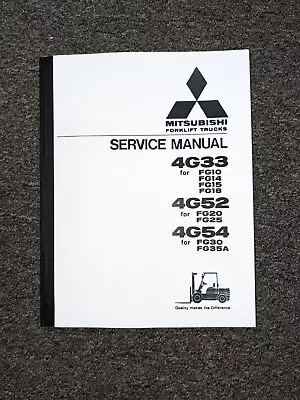 Mitsubishi 4G33 Engine For FG10 FG14 FG15 FG18 Forklift Service Repair Manual • $195.52