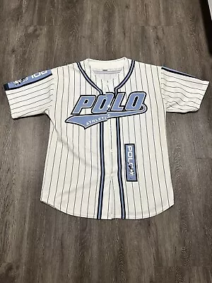 Vintage Polo Baseball Jersey Rare Pinstriped Athletic Baseball Jersey XL RARE • $39.99