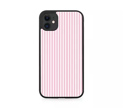 Baby Pink And White Stripes Rubber Phone Case Gel Striped Stripey Pattern E855 • £15.90