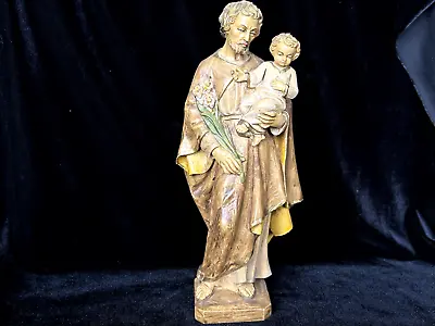 Vintage Malsiner Statue Saint Joseph W/ Christ Child Italy 9.5  • $14.99