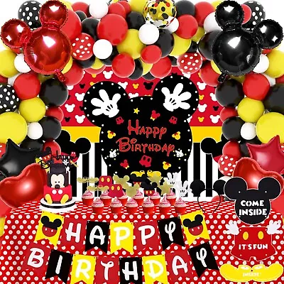 Mickey Mouse Birthday Party Supplies Boys 1st 2nd 3rd Year Birthday Decorations • $38.99