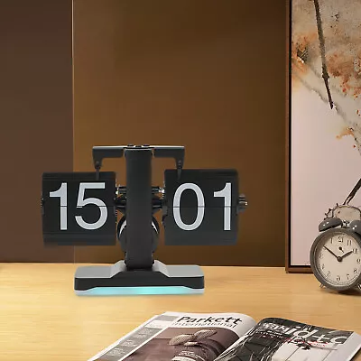 24-hour Tabletop Digital Flip Clock Vintage Built-in LED Light Low Noise Battery • $55
