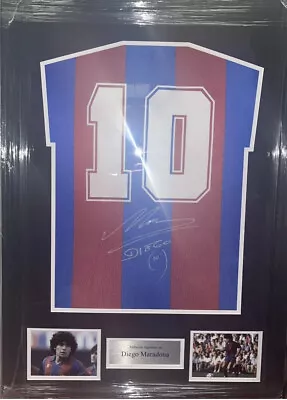 Diego Maradona Signed Barcelona Framed Jersey Authentic COA • $5000