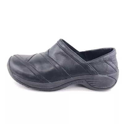 Merrell Encore Eclipse Slip On Shoes Womens Size 8 EUR 38.5 Smooth Black Leather • $35