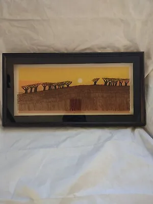Virgil Thrasher Signed Lucid Lines “Slope” 1255 Shadow Box Painted Glass 3D Art • $148.88
