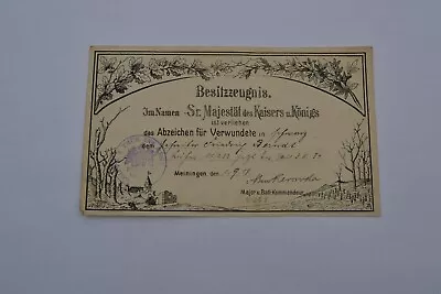 £15 • Buy WW1 German Wound Badge Certificate