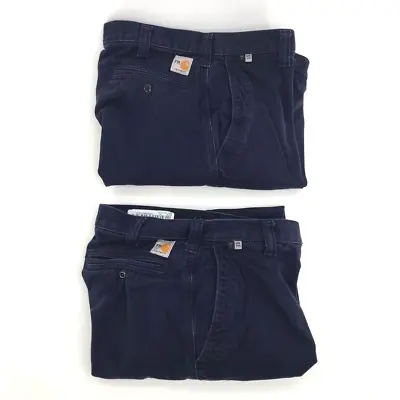Carhartt Mens Classic Straight Jeans Lot Blue Flame Resistant Pocket Denim 32x32 • $39.99