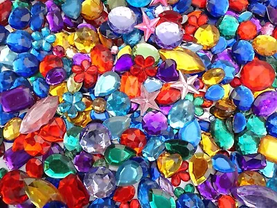 Acrylic Flat Back Rhinestone Gems Jewels Decoration Crafts Mixed Size Treasure • £4.45