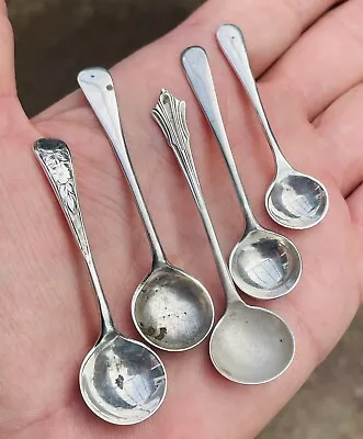 5 Antique / Vintage Solid Silver Mustard Spoons… “24.9 Grams”.. • £36