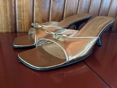 Lindsay Thomas Vero Cuoio Sandals Size 39 Heels-7cm Made In Italy New • $35.21