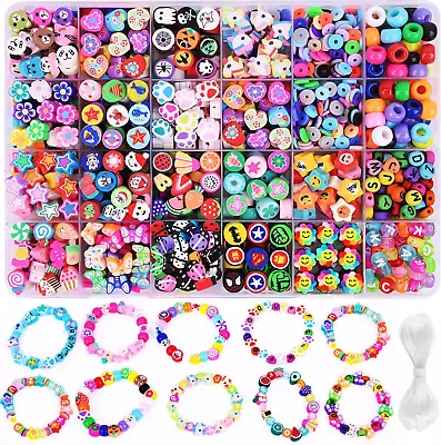 1000PCS Polymer Clay Beads Bracelet Making Kit 24 Style Cute Fun Beads Fruit Fl • $13.49