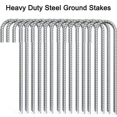 8/10/20/50/100X Tent Pegs Heavy Duty Steel Marquee Ground Stakes 300mm X 8mm • £10.99