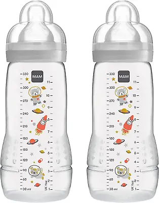 Easy Active Baby Bottle With Fast Flow  Teats Size 3 Twin Pack Of Baby Bottles • £18.80