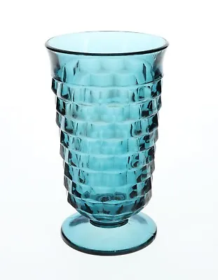 MCM Vintage Riviera Blue Whitehall Colony Indiana Glass Footed Iced Tea • $24.99
