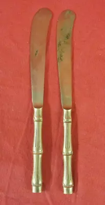 Flatware Set Forge Bamboo Design 2 Knives Set Brass Cutlery Made In Thailand • $19.99