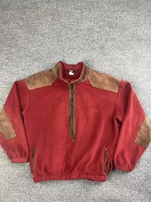 Vintage Tsunami Park City Utah Jacket Men's XL Red Fleece Leather Trim • $22