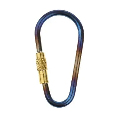 Outdoor Camping Mini Screw Locking Titanium Carabiner Keychain Clip Hook • $7.17