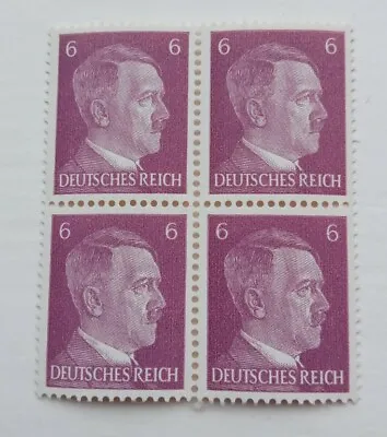 £3.49 • Buy Block Of 4 Hitler Stamps, Germany World War 2 Military Memorabilia, German Ww2