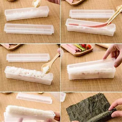 3pcs Sushi Maker Kit Rice Roll Mold Kitchen DIY Easy Chef Mould Roller Tool DS • £4